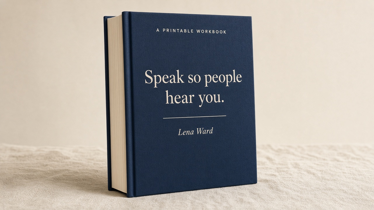 Navy workbook titled Speak so people hear you, by Lena Ward